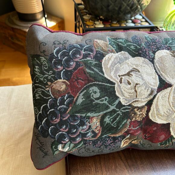 SIGNED GLYNDA TURLEY DECORATIVE Lumbar Pillow floral - Picture 3 of 7
